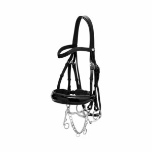 WO Patent Large Crank Noseband Double Bridle Black - WOECASBL